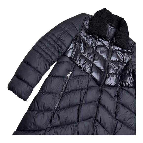 ANDREW MARC Luxury Designer Black Winter Puffer Parka Jacket Coat Womens XL - Picture 3 of 5